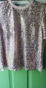 Rose gold sequin crop top style